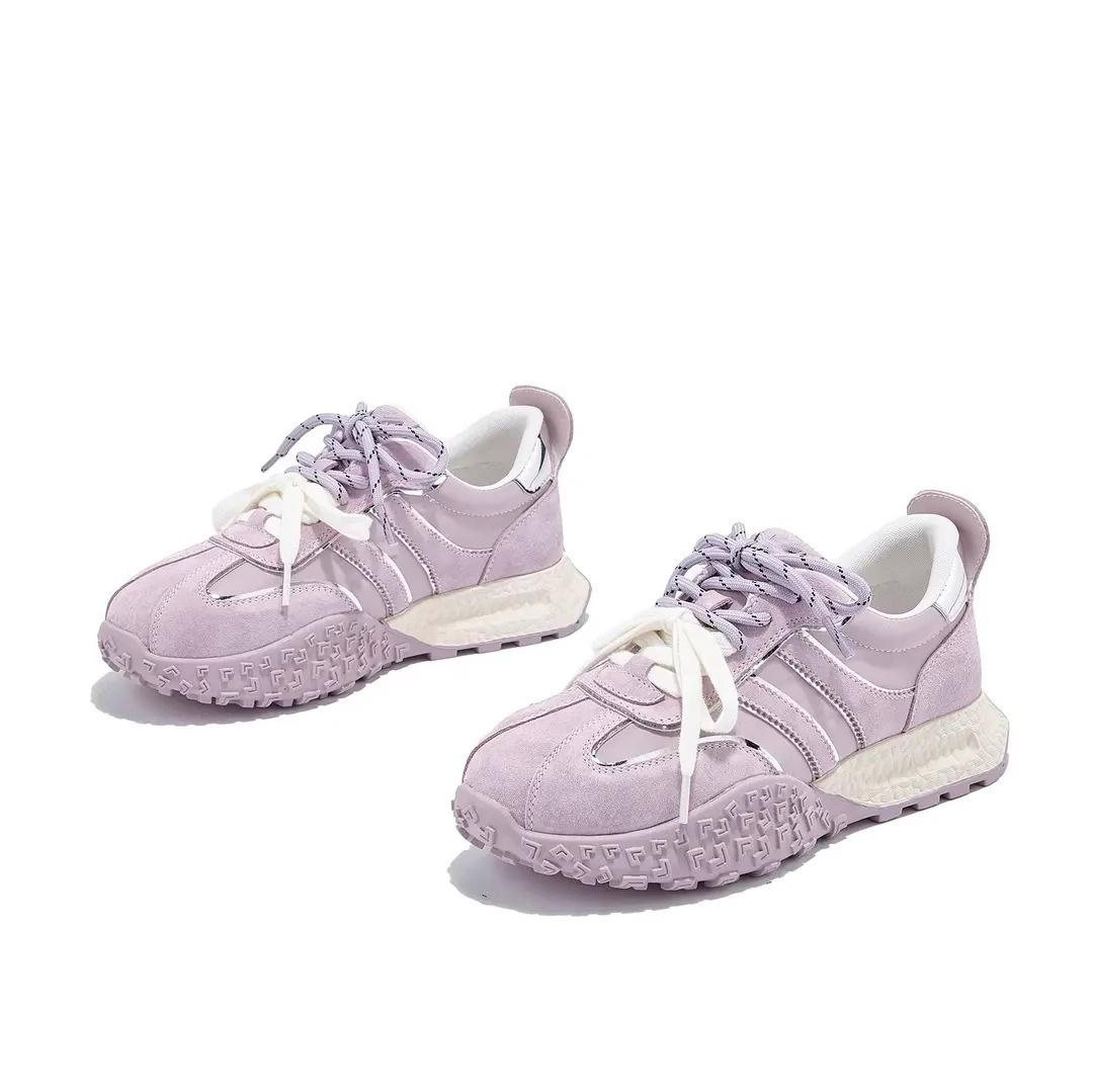 

Модные универсальные кроссовки на платформе в немецком стиле женские 2025 новые удобные и легкие для ног маленькие повседневные спортивные кроссовки Forrest Gump 40 фиолетовый