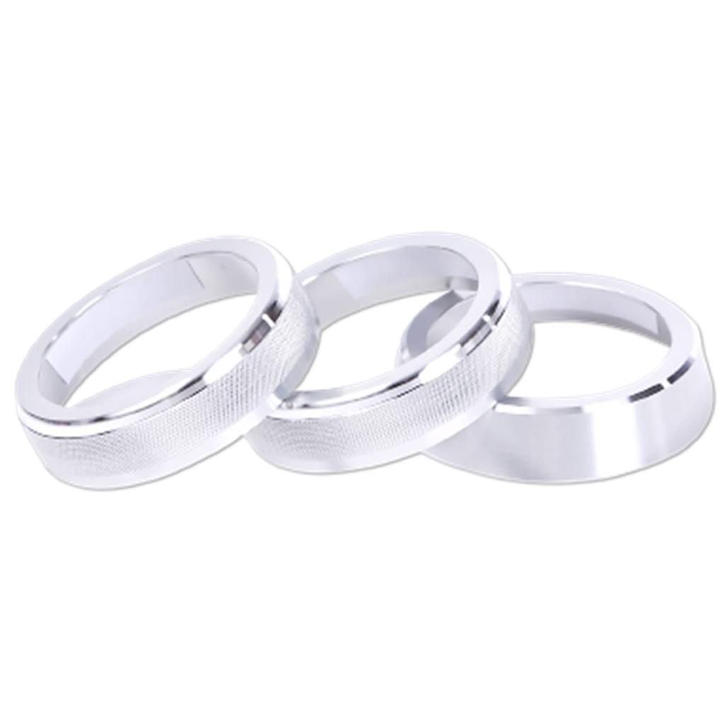 Rubonarie Jimny Air Conditioning Dial Covers and Interior Panel Set Rings, Accessories, 3-Piece (Silver)