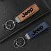 För Jeep Bil Vintage Läder Nyckelring Ring Zinklegering Kedja Nyckel För Jeep Grand Cherokee Wrangler JK Gladiator Compass Renegad