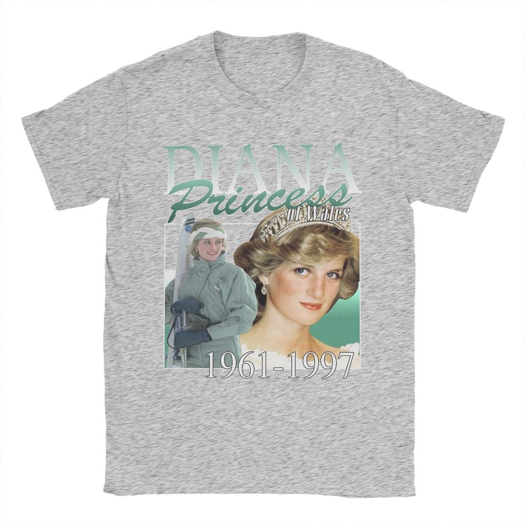 Diana Princess Vintage Style 1961-1997 T Shirts for Men Cotton Cool T-Shirt Crewneck  Tees Short Sleeve Clothing Gift Idea