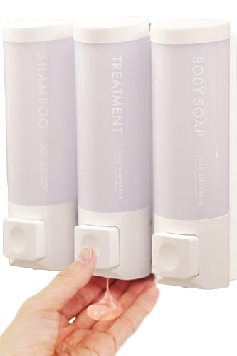 KATAZUKE Magnetic Soap Dispenser (White) Shampoo Dispenser, Wall-Mounted, Magnetic, Hanging, Refillable