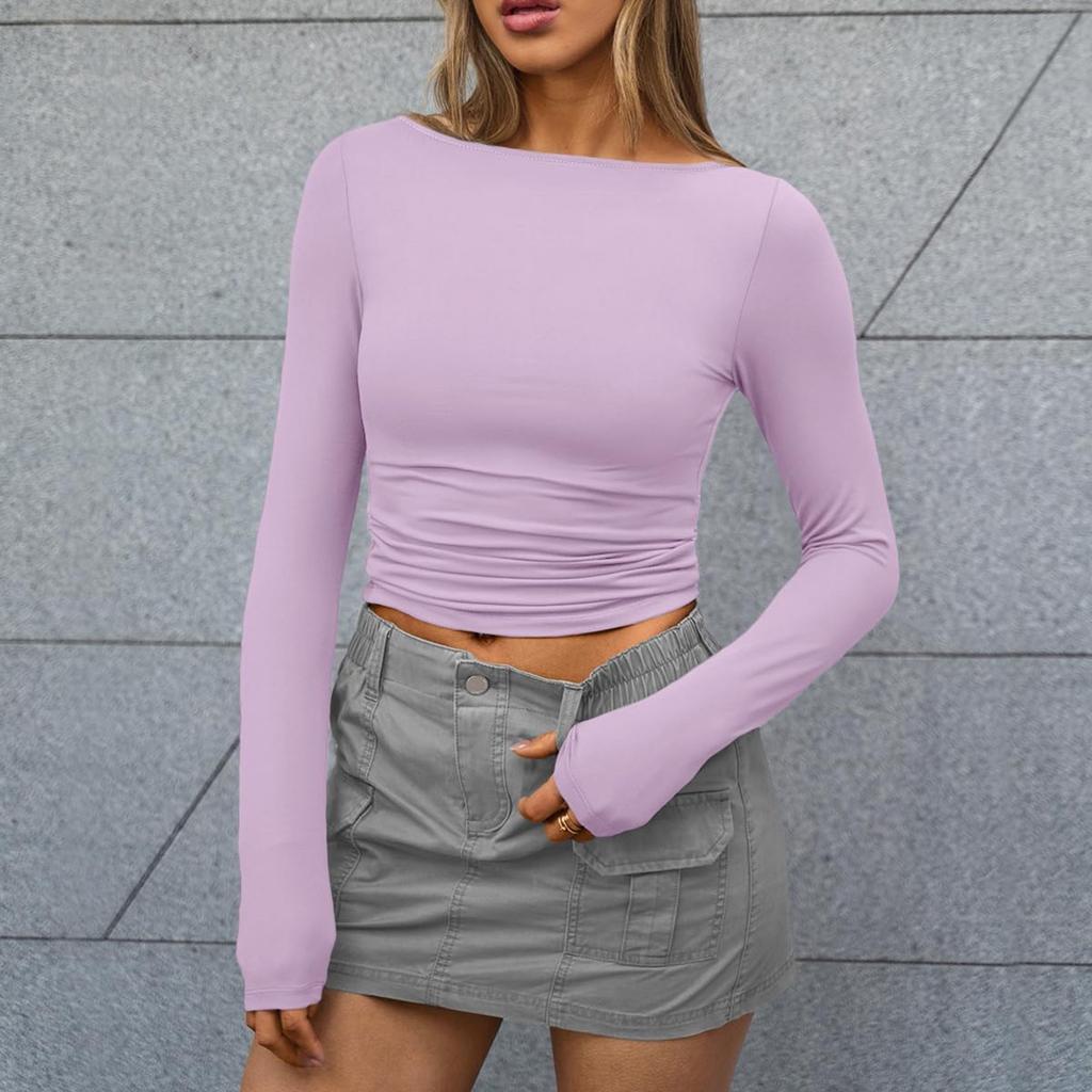Women's Fashion Casual Slim Long Sleeve Bottom Shirt Outerwear Tops