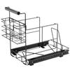 Pull-out Trash Can Rack Easy To Assemble Sliding Cabinet Organizer with Basket
