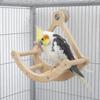 Bird Perch Wooden Bird Swing Hanging Durable Rocking Perch Stand Bite Resistant Parrots Exercise Wheel Perch Exercise