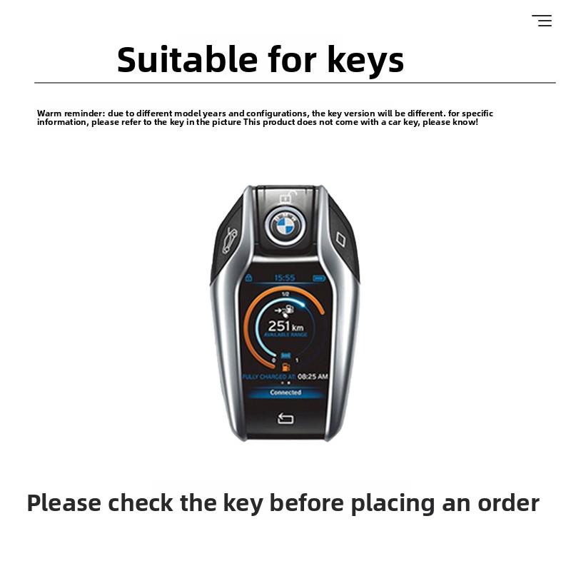 BIFL6 New 2025 Carbon Fiber Silicone Car Key Case LED Display For BMW 5 7 Series G11 G12 G30 G31 G32 I8 I12 I15 G01 X3 G02 X4 G05 X5 G