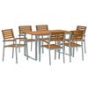 VidaXL Ensemble de salle à manger de jardin 7 pièces en bois d'acacia et métal 3284344