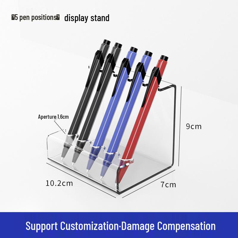 Clear Acrylic Pen and Cosmetic Display Stand for Fountain Pens, Lipsticks, and Eyebrow Pencils