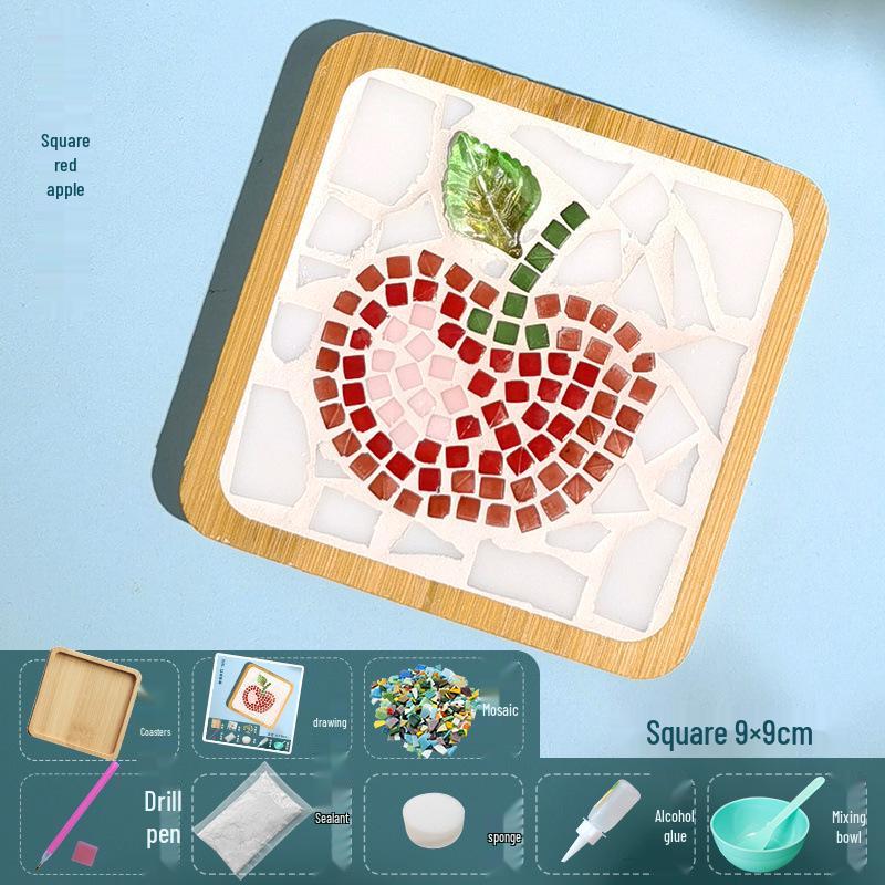 DIY Large Mosaic Coaster Kit: Creative Glass Sticker Pack for Adults & Kids