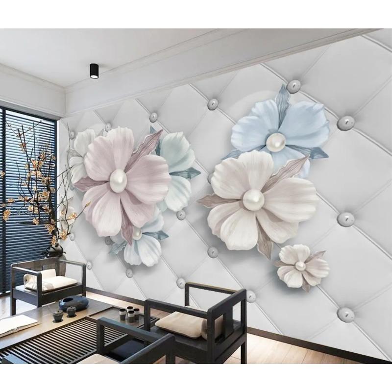 Jewelry Flower Wallpaper Soft Bag Mural For Living Room Bedroom Wall Painting Wall Papers Home Decor
