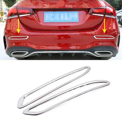For Mercedes Benz A Class W177 V177 A180 A200 A250 Car Rear Bumper Light Foglight Lamp Frame Decorate Cover Trim Refit Sticker