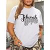 Womens Jehovah T-Shirt Stylish Sporty Tee with Trendy Letter Print Breathable Comfort Fit Perfect All Season White Top