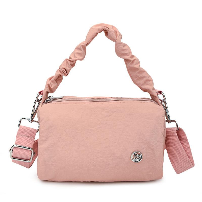 Nylon Boston Shoulder Bag With Zipper Closure For Daily Use