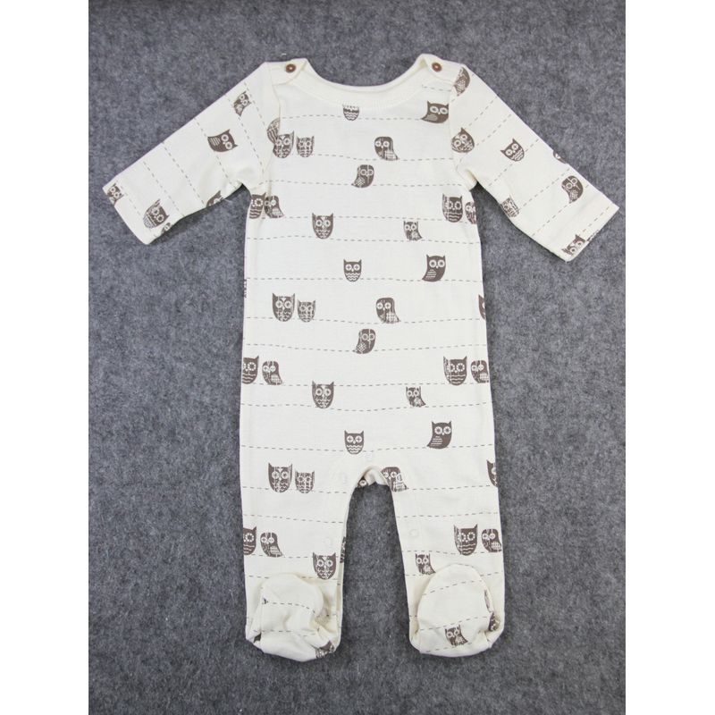 

Babyapple Foreign Order Baby One-Piece Romper, All-Cotton Baby Footed Romper, Newborn Cartoon Pattern Clothing Off-White 3-6 m