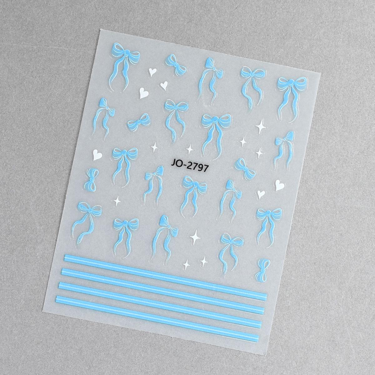 3D Nail Stickers: Streamer, Bow, Heart, Star, Ballet Shoes Decals