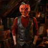 Lightweight Masquerade Masque Scary Pumpkin Halloween for Adults, Horror Full Face Cosplay Spooky Party Accessory Costume, Creepy Foam Prop Retro Red