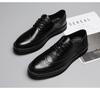 Fashion Derby Leather Men White Brogue Lace Up Simple Dress Business Casual Party Wedding Flat For Man