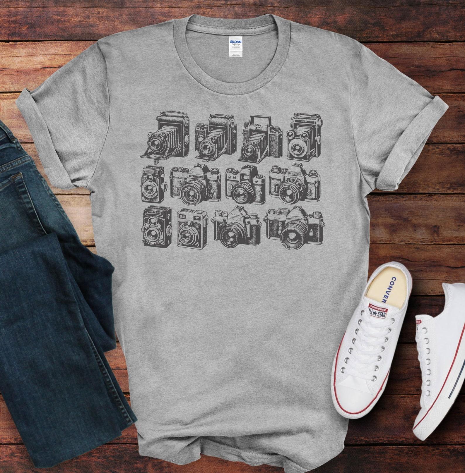 Evolution of Cameras Tee - Capturing Photographic History/ Unisex Softstyle T-Shirt S