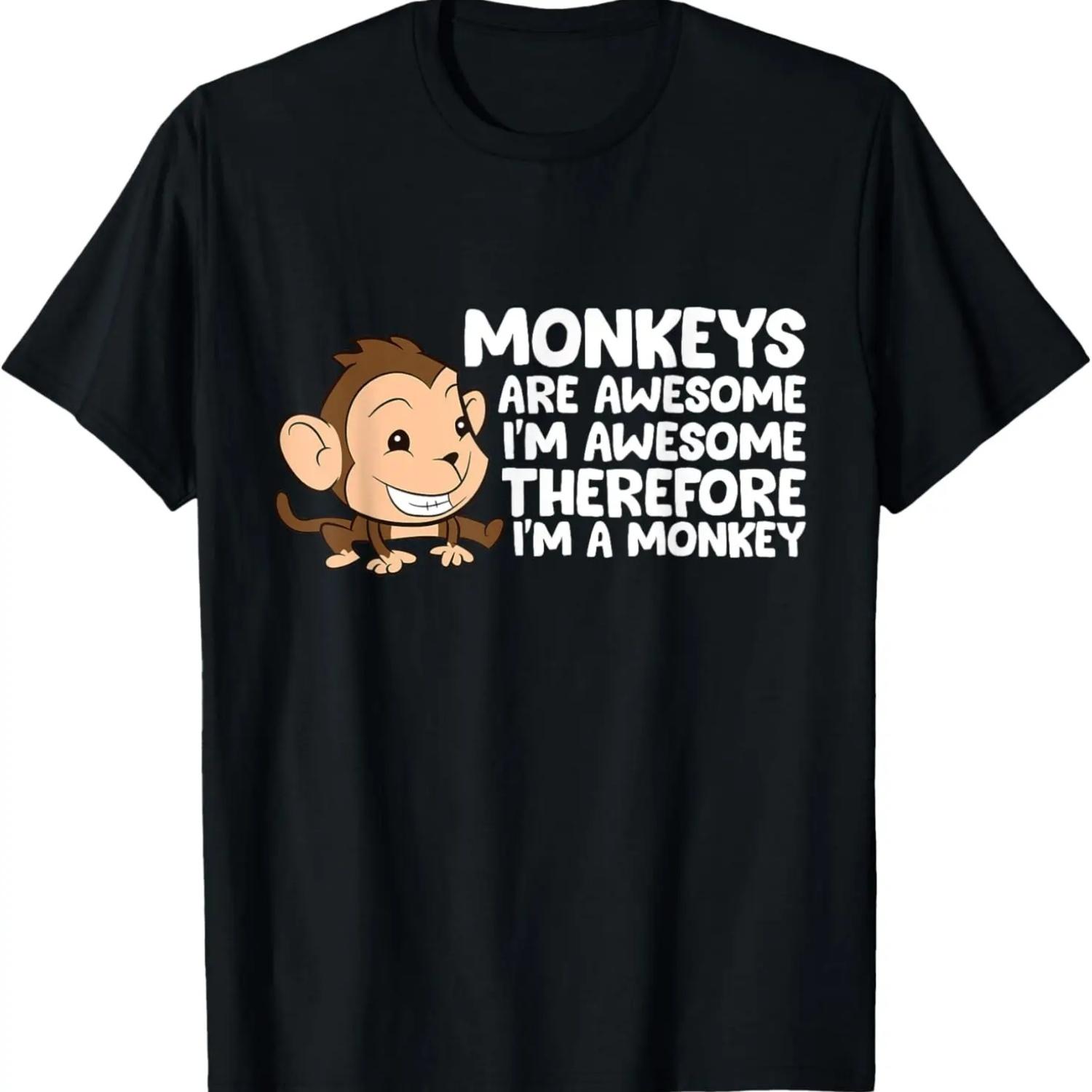 Monkeys Are Awesome I m Awesome Therefore I m A Monkey T-Shirt S чёрный