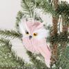 2 Stück Weihnachten rosa Eule Dekoration Fuzzy wiederverwendbare Urlaub Dekor Weihnachtsbaum hängen 3D Plüsch Tier Ornament Anhänger Party Supplies Geschenk