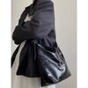 Vintage Schwarze Kette Damen Tragetaschen Mode Einfache Pendler Schulter Umhängetaschen Lässige Handtaschen mit großer Kapazität für Frauen