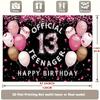 Sfondo 2D Nero per il 13° Compleanno per Ragazze Sfondo Ufficiale per Fotografia di Adolescenti