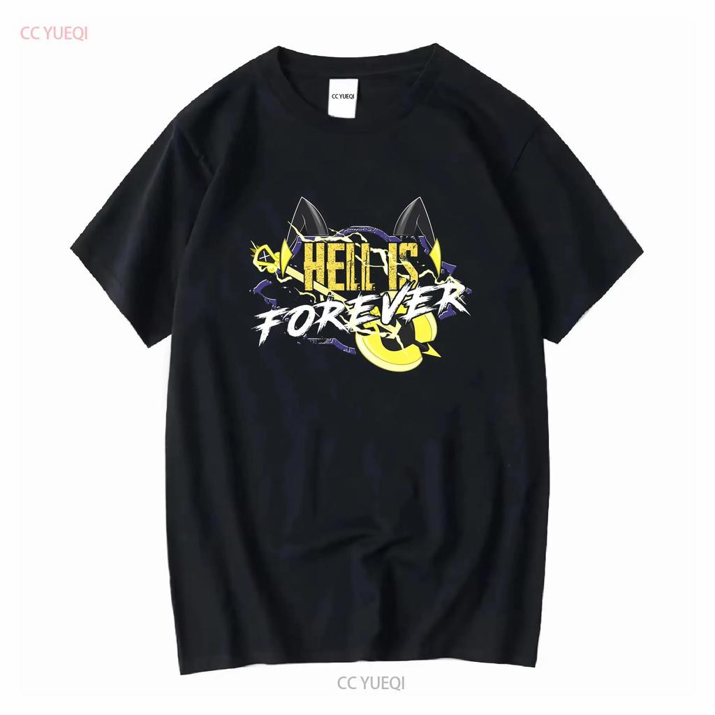 Casual Hazbins Hotels Adam Hell Is Forever T Shirt Men O Neck Pure Cotton Shi vintage Washed streetwear homme Unisex Versatile