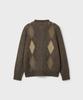 Belier Mohair Argyle Cardigan - Argyle Brown