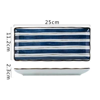 ZISIZ Hand-Painted Ceramic Rectangular Serving Plate