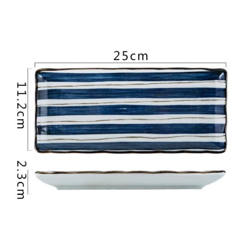 ZISIZ Hand-Painted Ceramic Rectangular Serving Plate