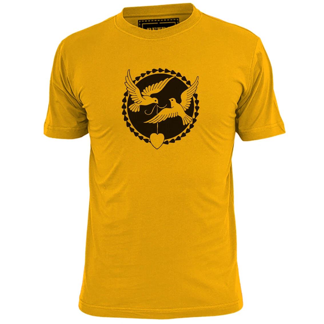 Mens Twin Love Doves T shirt Peace Religion M