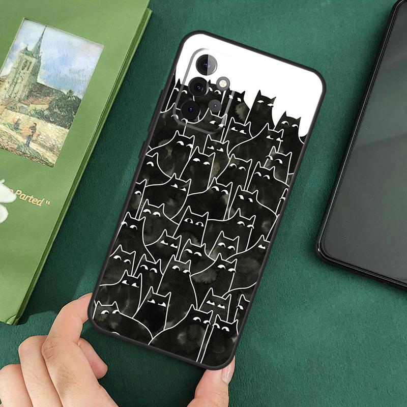 

Space Happy Cats Phone Case For Samsung Galaxy A55 A35 A25 A15 A16 A05 A06 A53 A33 A22 A32 A52 A14 A34 A54 Samsung A42 5G