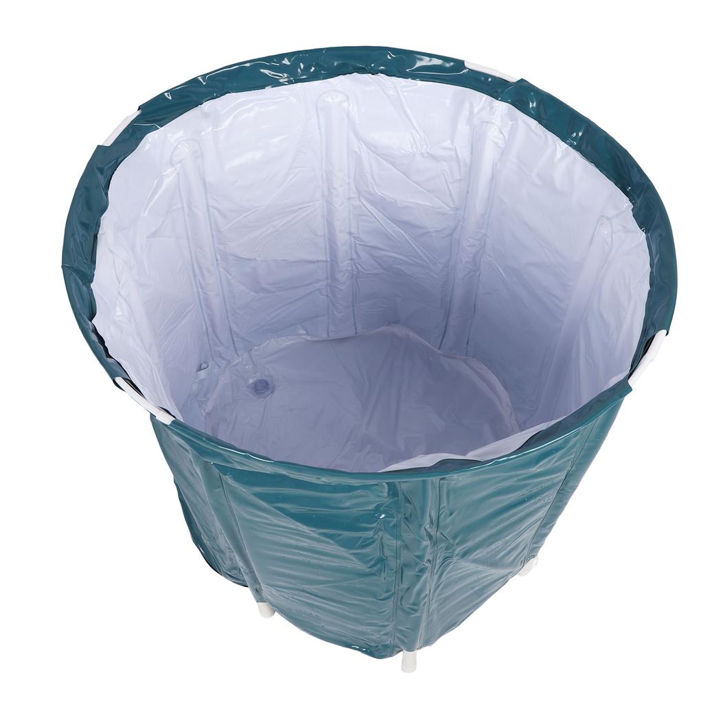 Folding Spa Bath Tub 80L Large Capacity PVC Portable Foldable Soaking Bath Tub with Bracket for