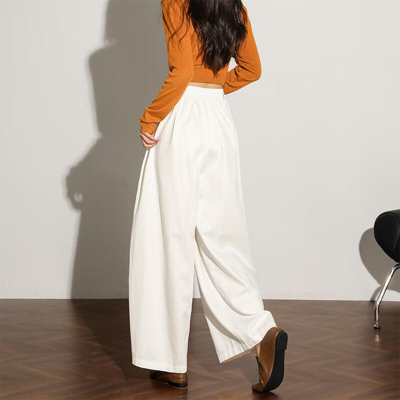Westlink Women's Korean Style Straight Wide-Leg Casual Pants