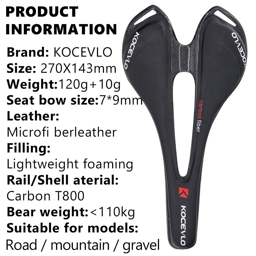 KOCEVLO Karbónové sedlo T800 Karbónové vlákno+Kožené vlákno Ultraľahké Cestný bicykel MTB Bicyklové sedlo Sedadlo