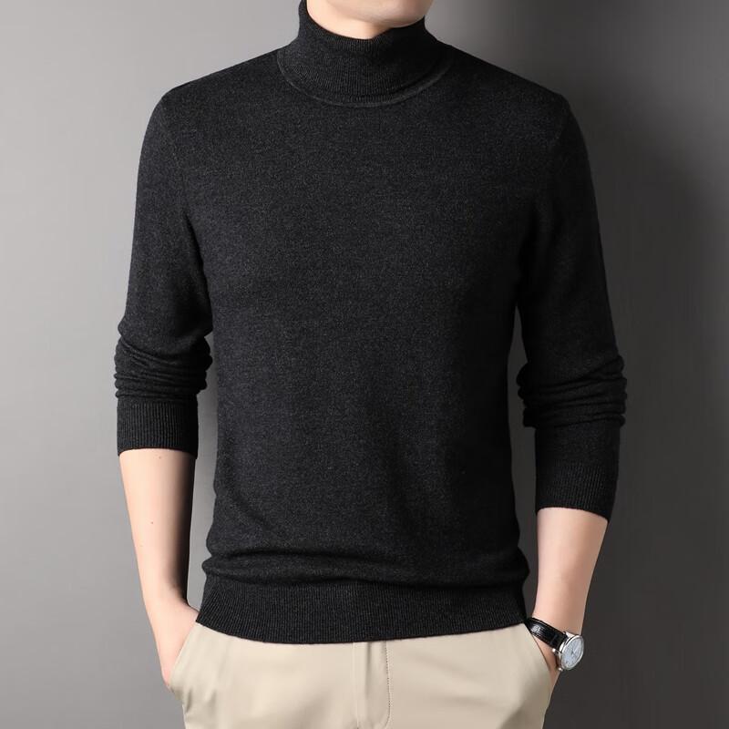 Eleteen Men's 100% Merino Wool Turtleneck Pullover Sweater
