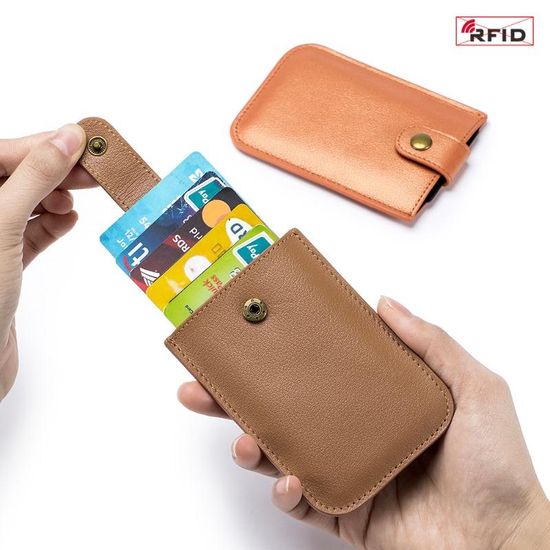 New retro classic pull card bag RFID leather ultra-thin business card bag portable small card bag men