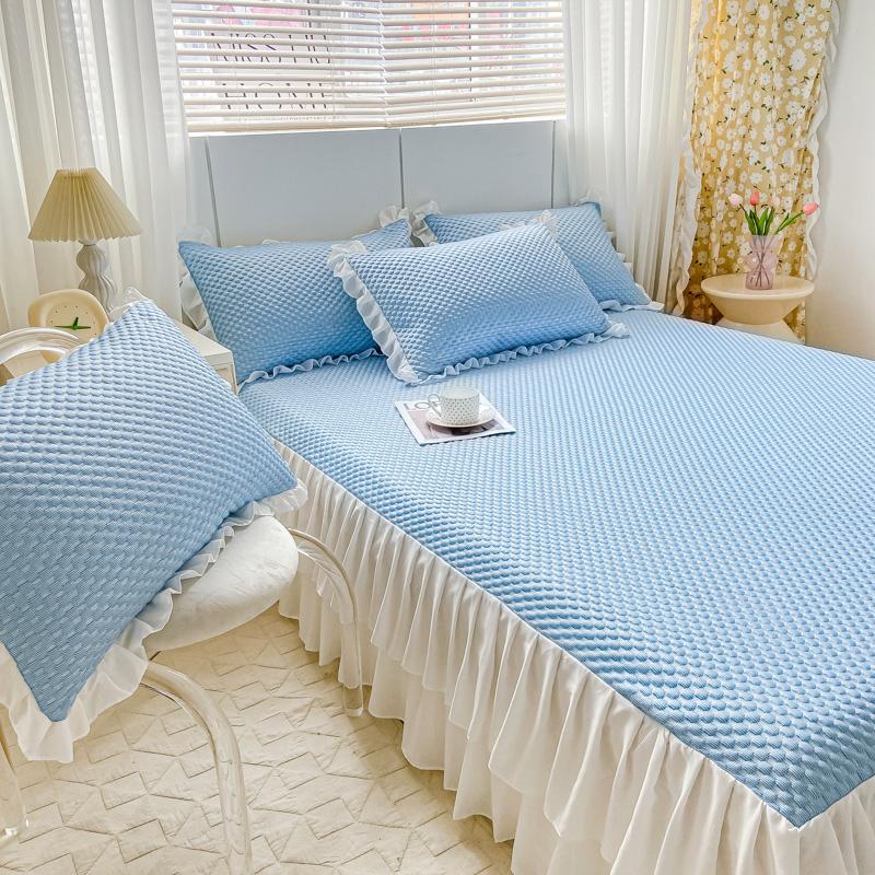 3pcs Set Adjustable Mattress Cover for Double King Queen Bed Cotton Fitted Sheet with Elastic Bands Non Slip Sheet