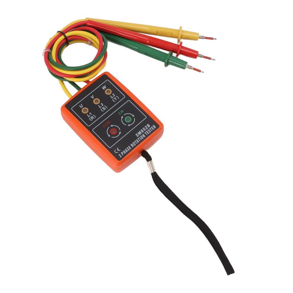 60V‑600V Three Phase Sequence Meter High Efficiency AC Phase Rotation Tester with LED Indicator Detector