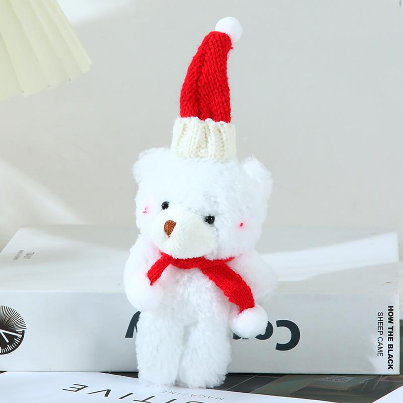 Adorable Plush Christmas Bear Pendant With Colorful Scarves And Hats Perfect For Holiday Decor
