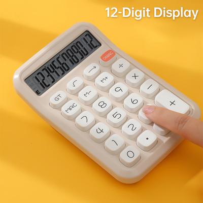 Sevimli Hesap Makinesi 12 Haneli Büyük LCD Ekran Büyük Yuvarlak Düğmeli Gradyan Şeker Renkli Hesap Makinesi