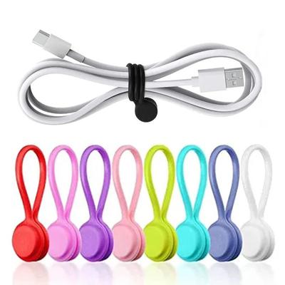 Reusable Twist Ties with Strong Magnet for Bundling and Organizing Cables,Headphone Cables,USB Charging Cords,Hanging & Holding