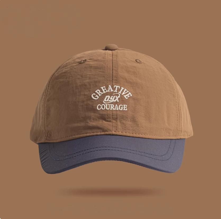 Short Brim Running Baseball Cap Unisex Quick-Dry Mesh Letter Decor Retro Fashion Color Block Outdoor Hat