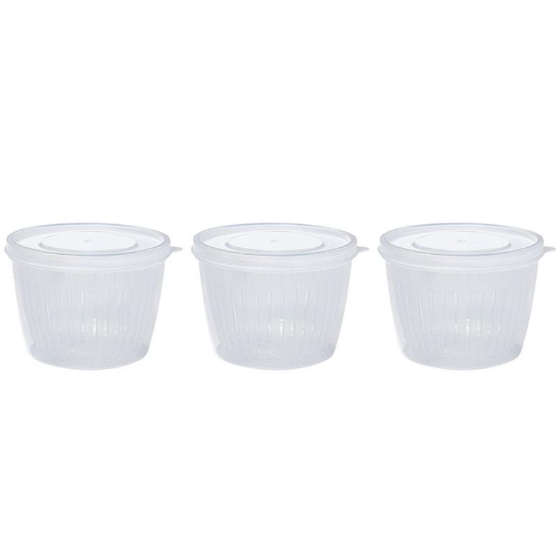 Food Sealed Box Reusable With Lid Plastic Kitchen Fresh Keeping Box Drain Double-layer For Fruit Vegetable Storage Containers