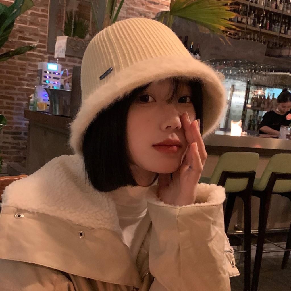 Knit Cozy Winter Bucket Hat Women Warm Fluffy Large Brim Fashion Accessory