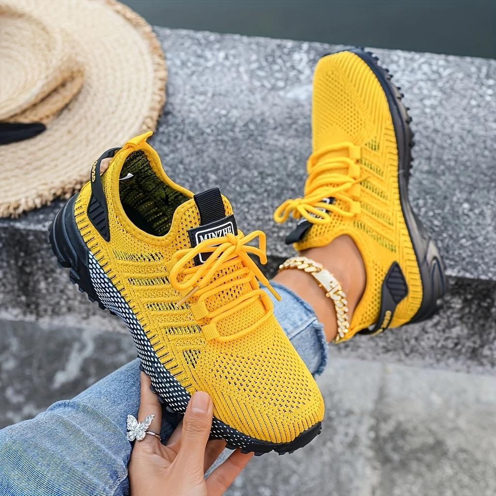 Womens Sneakers Breathable Knit Trainers New Design Comfortable Walking Running Shoes for Women Casual Sports Shoes