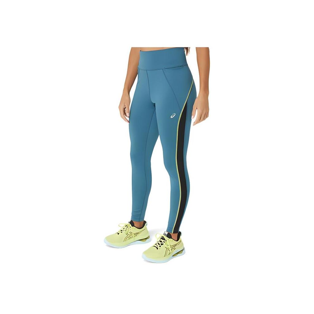 Asics Mesh Panel Training Tight Solid Color High Waist Elastic Slim Fit Leggings Women Leggings Blue 2032C711-407