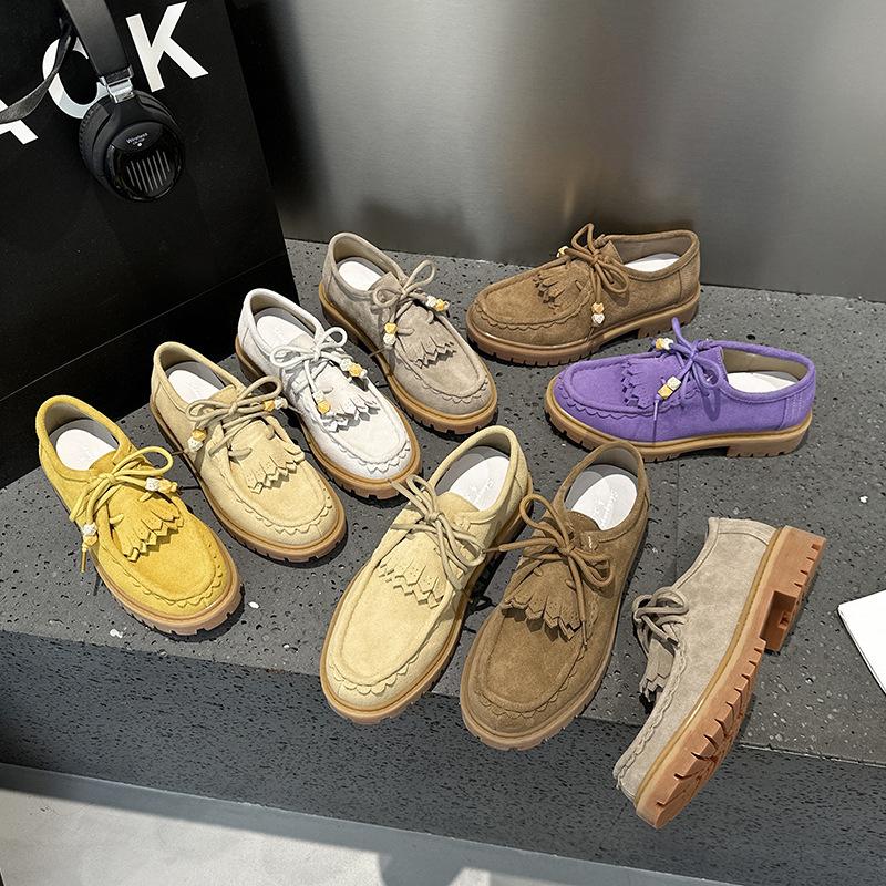 Fashion NEWFashionable Tassel Women Shallow Mouth Single Shoes Spring New Item Suede Quality Comfortable And Elegant Flat Shoes