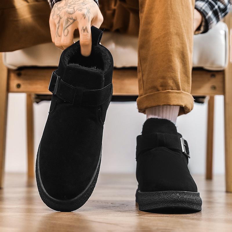 Winter new buckle snow boots velvet thickened warm bread shoes thick-soled cold-proof and non-slip cotton shoes
