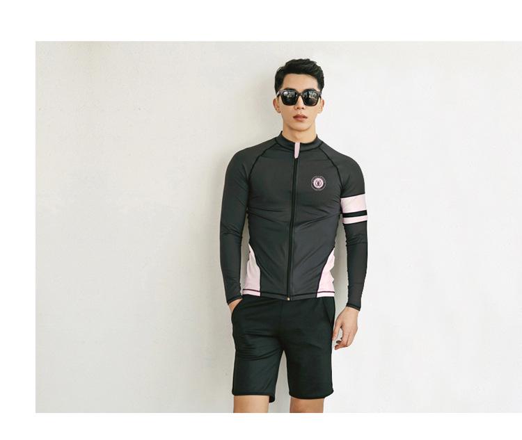 Korean Style Two-Piece Zippered Wetsuit: Men's & Women's Long Sleeve Sun Protection Jellyfish Suit with Long Pants