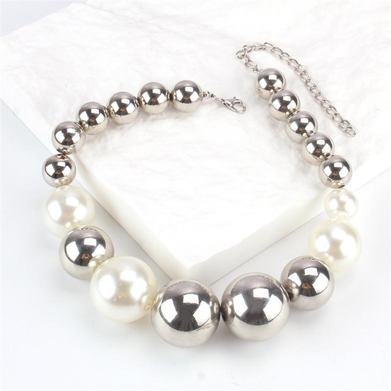 Elegant Pearl Beads Ball Necklace Temperament Clavicle Chain Birthday Gift